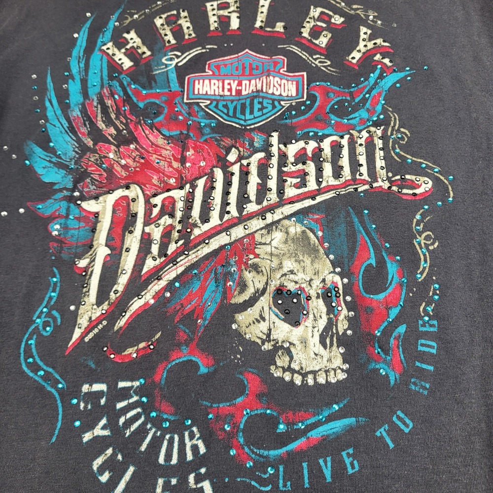 Harley Davidson Womens Graphic T-Shirt Bundle Lot of 3 XS S Biker Moto Tees - Picture 13 of 16
